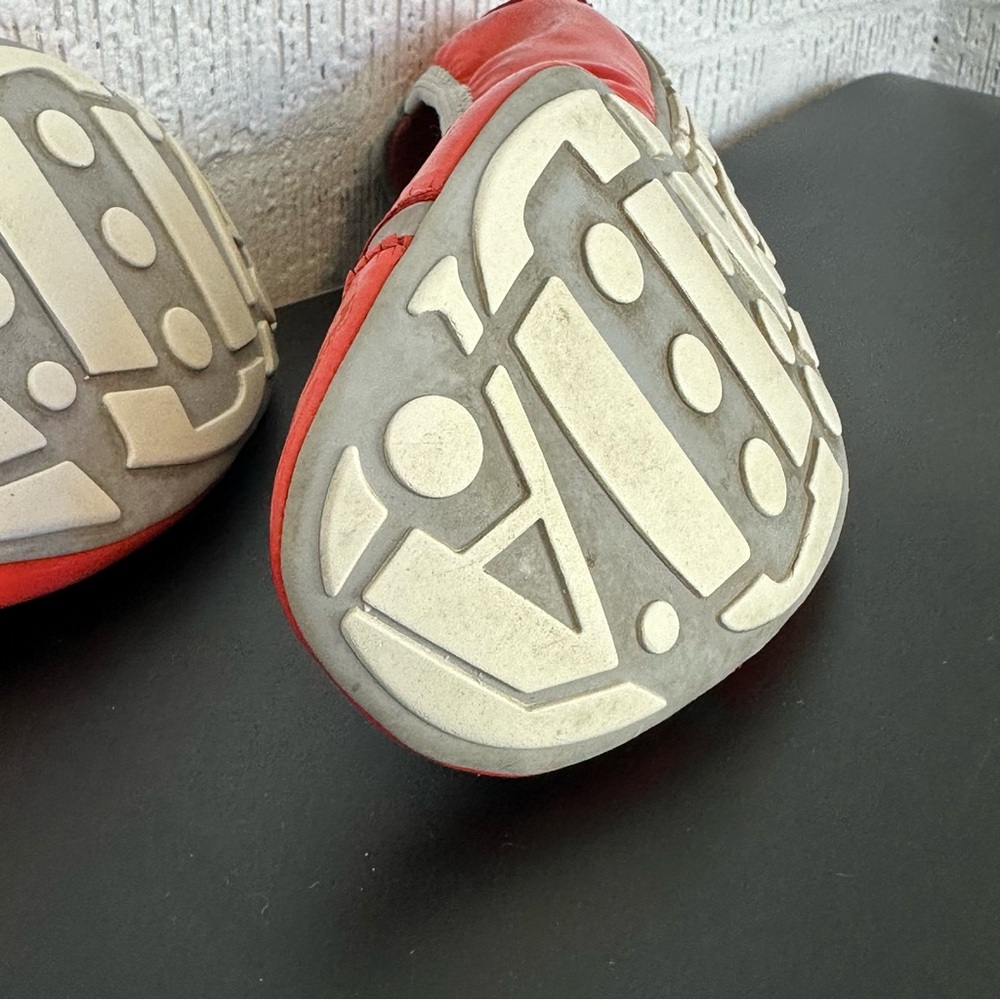 Prada Buffalo Lux Orange Silver Patent Leather Scrunch Ballet Flats Size 36 - Picture 12 of 16